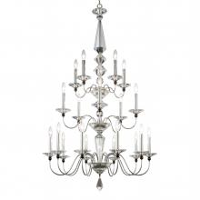  9698-40O - Jasmine 20 Light 120V Chandelier in Polished Silver with Clear Optic Crystal